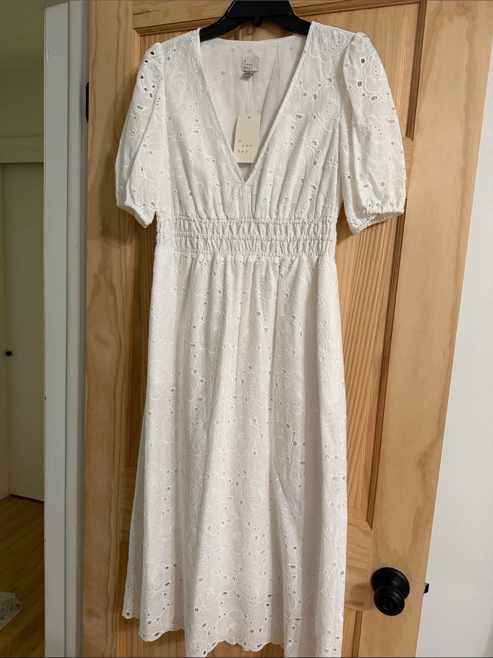 NWT- A New Day White Eyelet Midi Dress